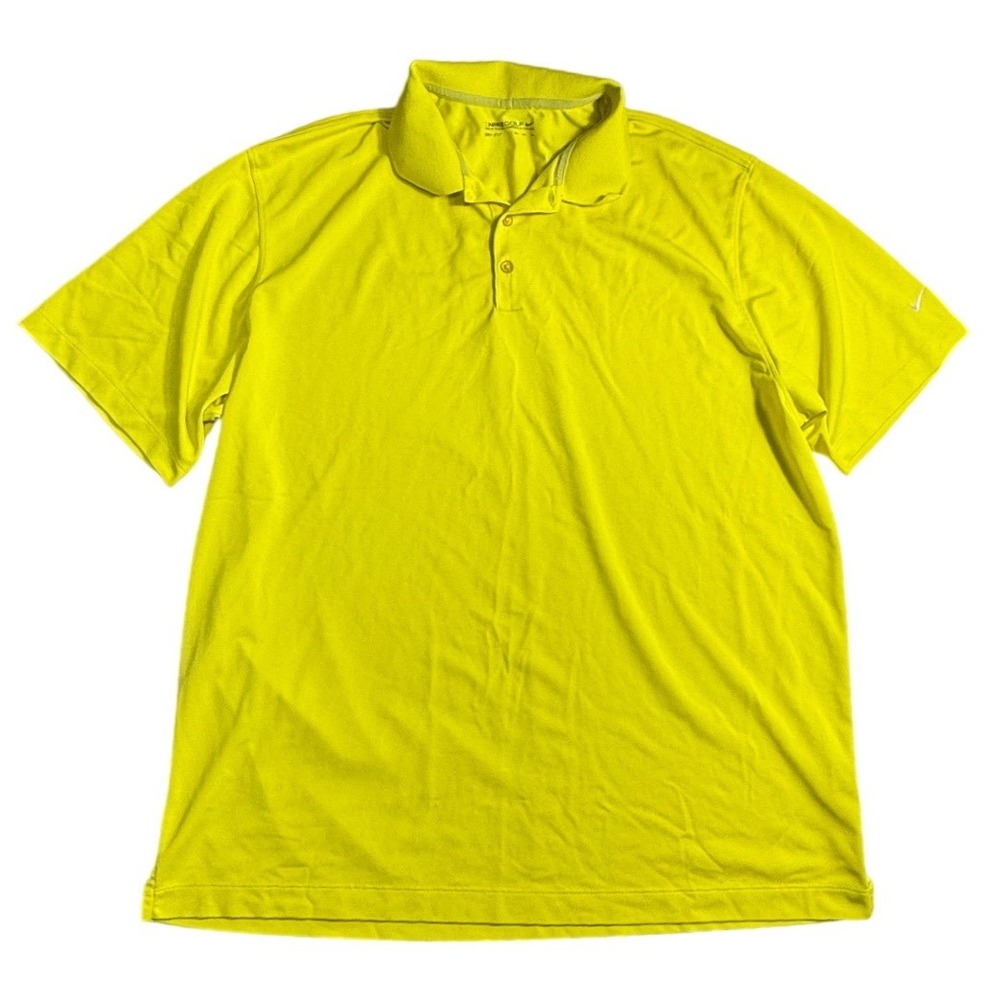 Nike‎ Golf Mens Dri-FIT Polo Shirt Neon Yellow Volt Short Sleeve XXL-2202